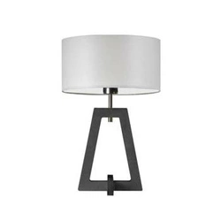 Lampka nocna Clio nowoczesna z abażurem jasnoszarym glamour do sypialni lub salonu LYSNE