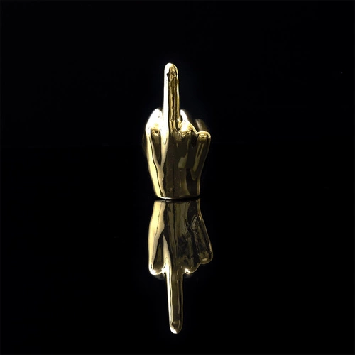 Figurka dekoracyjna Dłoń złota ceramiczna Intesi 10,5 cm nowoczesna do salonu lub biura