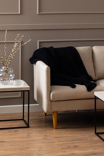 Narożnik Milly beżowy nowoczesny skandynawski z odwracalnym szezlongiem do salonu