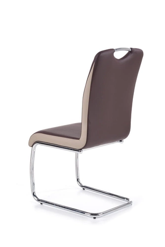 Krzesło tapicerowane Champagne Intesi do jadalni i salonu ekoskóra brązowa nowoczesne