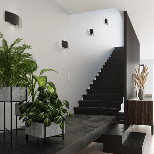 Kinkiet ścienny Magnus czarny nowoczesny metalowy do salonu i sypialni Sollux Lighting