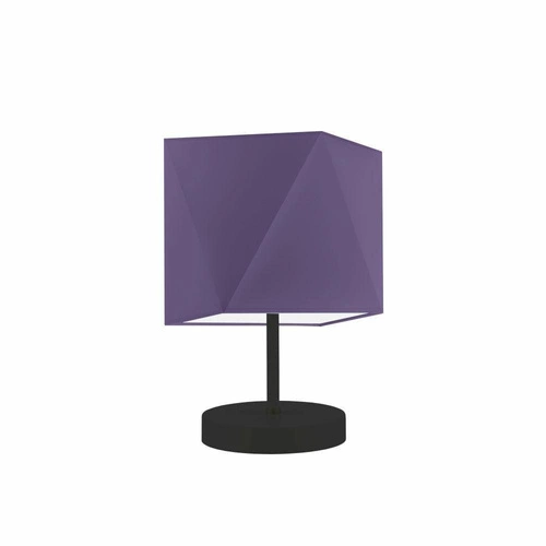 Lampka nocna do sypialni PASADENA nowoczesna fioletowa z abażurem na czarnym stelażu