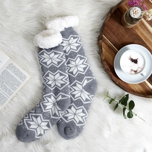 Intesi skarpetki zimowe antypoślizgowe niebieskie boho do domu rozmiar 36-41