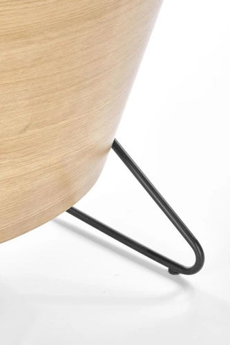 Fotel do salonu Calderon tapicerowany na płozach szary dąb nowoczesny industrialny Intesi