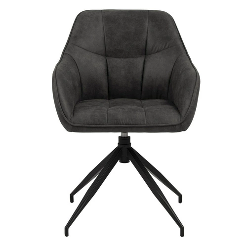 Krzesło tapicerowane Brenda Actona szare obrotowe z podłokietnikami do jadalni nowoczesne