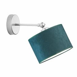 Kinkiet ścienny glamour z welurowym abażurem TETE LYSNE regulowany zielony do sypialni