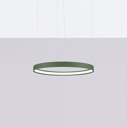 Nowoczesny żyrandol LED RIO 55 zielona oliwka regulowany do salonu i jadalni 4000K