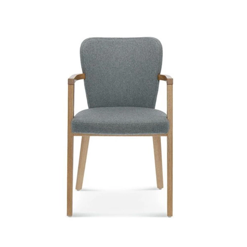 Krzesło do jadalni tapicerowane Fameg Lava bukowe z podłokietnikami nowoczesne personalizowane
