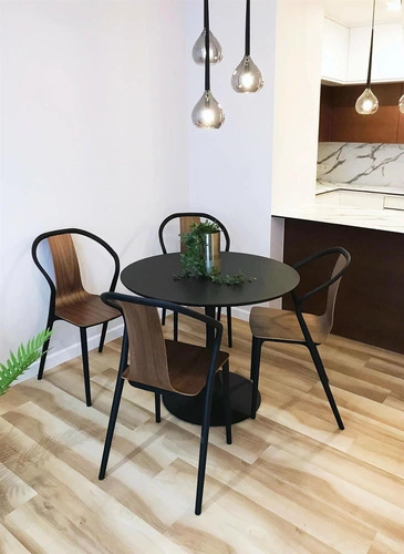 Stół okrągły czarny Ibiza 80 cm nowoczesny do jadalni i restauracji Actona