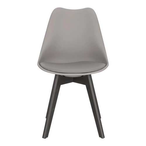 Krzesło do jadalni Norden Cross szare tapicerowane ekoskóra drewniane nowoczesne Intesi