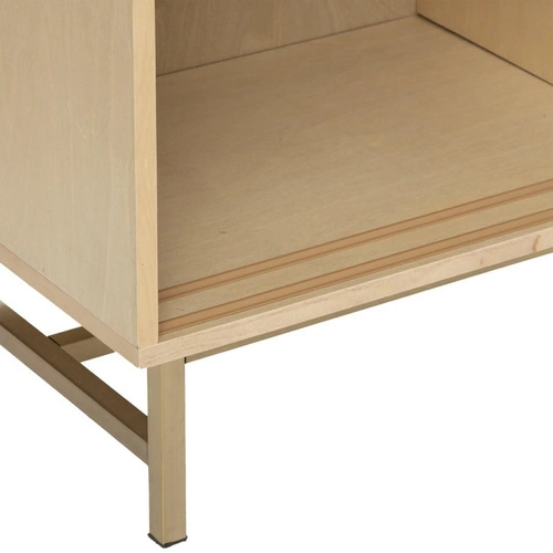 Komoda Rayo boho z rattanowymi frontami na złotych nogach 100 cm do salonu Atmosphera