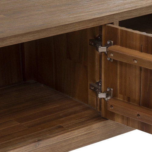 Szafka RTV drewniana Sabor 160 cm stojąca do salonu z półkami akacja Atmosphera