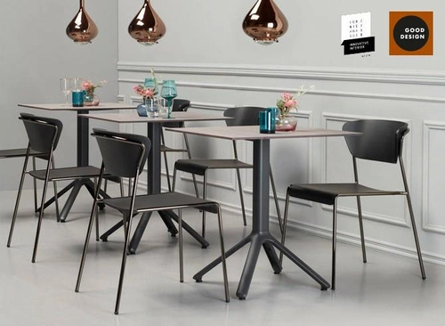 Krzesło drewniane do jadalni Lisa SCAB Design buk bielony chrom nowoczesne z oparciem