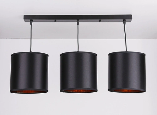 Lampa wisząca Candida czarny 3x40W E27  abażur czarny