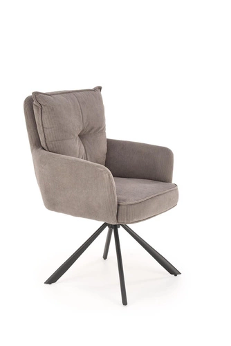 Fotel obrotowy Aldora Intesi szary sztruks nowoczesny do biura i salonu kompaktowy