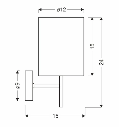 Kinkiet ścienny Yan orzechowy nowoczesny z abażurem do sypialni i salonu Candellux
