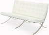Sofa BA2 2 osobowa, biała skóra inspirowana Barcelona