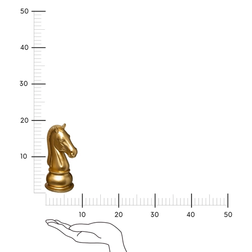 Figurka dekoracyjna Skoczek szachowy złota glamour 19 cm Atmosphera do salonu na prezent