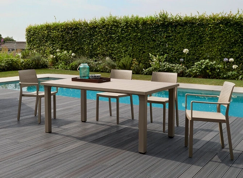 Stół ogrodowy nierozkładany biały nowoczesny Ercole 170x100 cm do tarasu i ogrodu SCAB Design