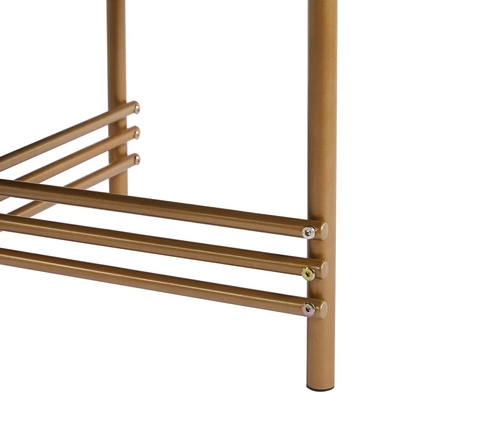 Stolik kawowy okrągły szklany Bonnie czarny złoty glamour loft do salonu 79,5 cm Intesi