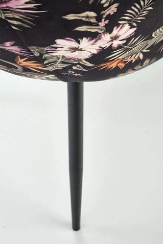 Krzesło do jadalni Sarah arm Intesi czarne tapicerowane welur z podłokietnikami nowoczesne