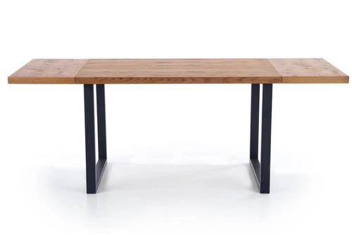 Stół rozkładany do jadalni Sarus nowoczesny dąb naturalny czarne nogi 126-206x80 cm Intesi