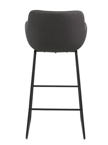 Hoker tapicerowany z oparciem Lisa Actona szary glamour do kuchni i jadalni 76 cm