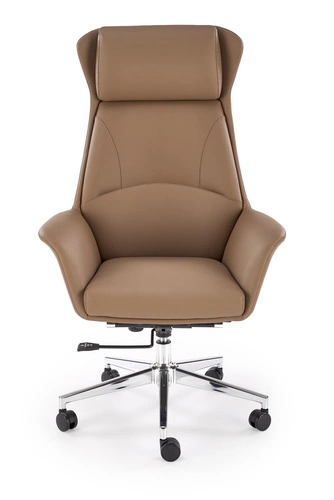 Fotel biurowy ergonomiczny obrotowy Sidoni cappuccino skóra ekologiczna do biura i gabinetu