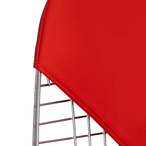 Krzesło metalowe Net Double czerwone do jadalni nowoczesne druciane D2.DESIGN chromowane