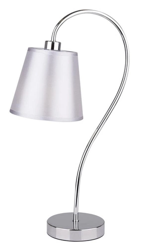 Luk nowoczesna lampka nocna z abażurem chrom metalowa do sypialni i salonu 46 cm CANDELLUX