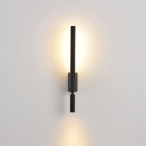 Kinkiet ścienny LED EXPLORE czarny nowoczesny z włącznikiem do sypialni 43 cm