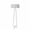 Lampa podłogowa JAWA abażur jasny szary stelaż biały