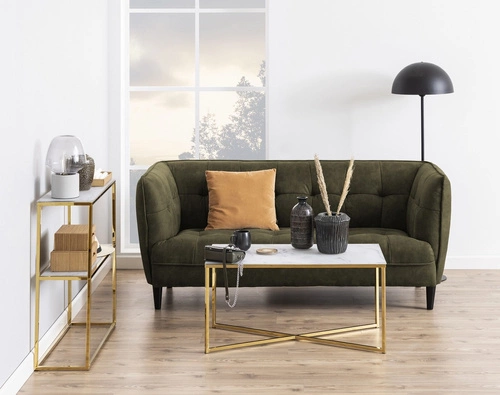 Konsola Alisma biały marmur złota