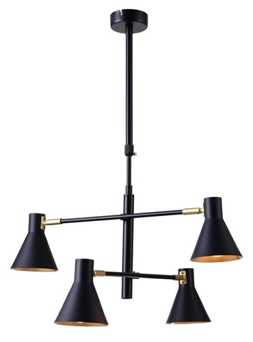 Lampa wisząca Less 4x40W E14 czarny  matowy