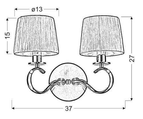 Kinkiet ścienny Clara podwójny chrom biały abażur klasyczny do salonu i sypialni CANDELLUX