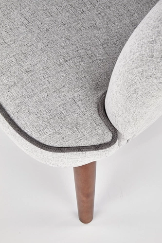 Fotel uszak Puple szary do salonu skandynawski tapicerowany na drewnianych nogach Intesi