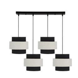 Lampa wisząca Benta czarny 4x40W E27 abażur czarny+kremowy