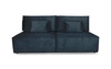 Sofa rozkładana Toro z funkcją spania i pojemnikiem granatowa do salonu 2-osobowa
