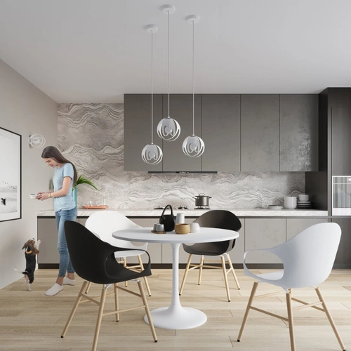 Lampa wisząca kula biała Tulos Sollux nowoczesna do salonu kuchni jadalni nad stół