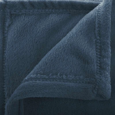 Koc flanelowy Atmosphera granatowy 180x230 cm ciepły i miękki na łóżko lub kanapę