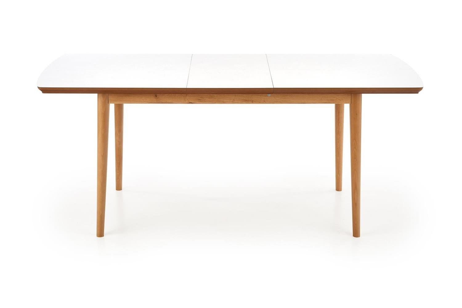 Stół rozkładany do jadalni Radley biały mat dąb lefkas nowoczesny 140-185 cm Intesi