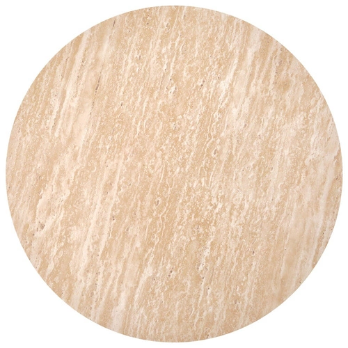 Stolik kawowy Travertino okrągły mały 45 cm nowoczesny do salonu w kolorze trawertyn Intesi