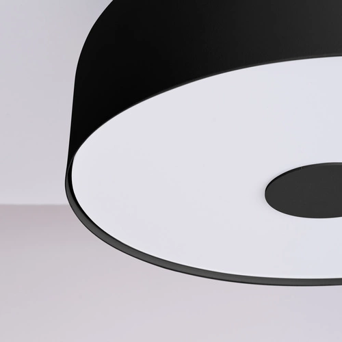 Plafon sufitowy OMIQ czarny nowoczesny okrągły do salonu i sypialni 30 cm SOLLUX