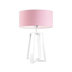 Lampka nocna Thor nowoczesna z abażurem jasny różowy do sypialni i salonu LYSNE 61 cm