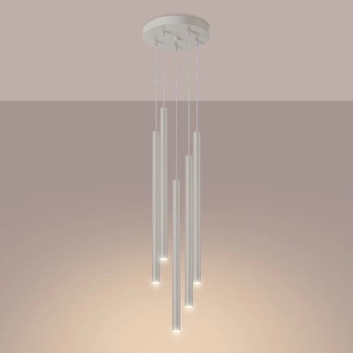 Lampa wisząca Pastelo 5P beżowa nowoczesna regulowana do salonu i jadalni