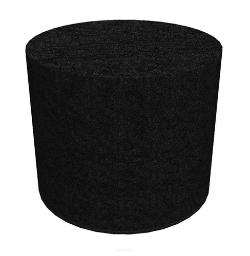 Pufa Fleece Intesi okrągła czarna nowoczesna do salonu i sypialni z miękkiego filcu 40 cm
