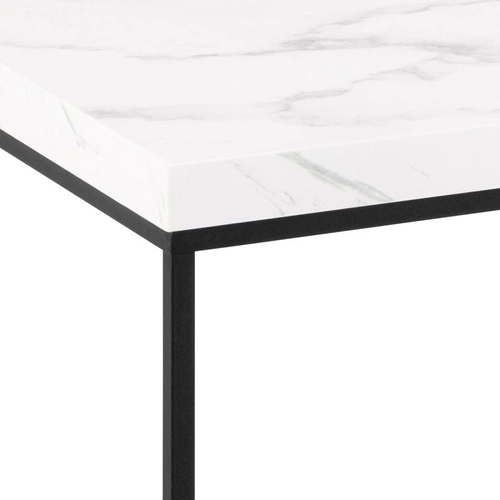 Stolik kawowy Barossa 110x55 cm prostokątny biały marmur nowoczesny do salonu Actona