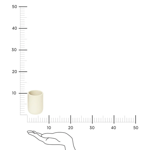 Kubek na szczoteczki do zębów Duo beżowy nowoczesny polyresin do łazienki 5five