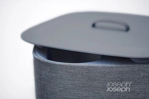 Joseph Joseph Tota nowoczesny kosz na pranie 60l dwukomorowy z pokrywą do łazienki czarny