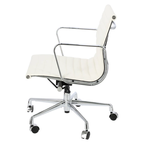 Fotel biurowy ergonomiczny CH1171 PREMIUM inspirowany EA117 skórzany biały obrotowy do biurka